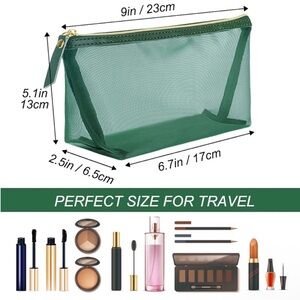 1 Green Mesh Cosmetic Bag NWOT
